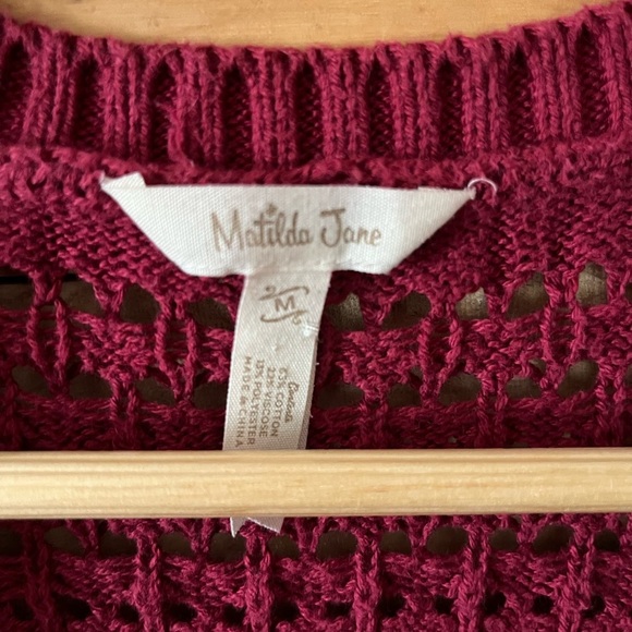 💰Matilda Jane Red Knit Tie Front Cardigan | Sweater | Cabincore - Picture 2 of 5